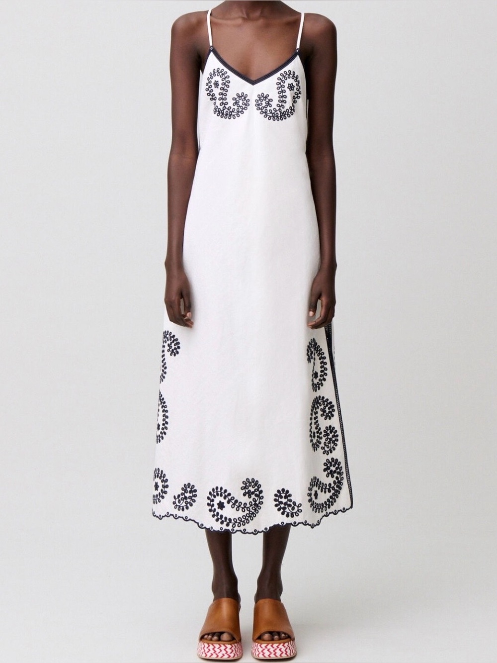 CLAUDIE PIERLOT White Paisley Embroidered Slip Dress NWT - FR 36 / US 2
